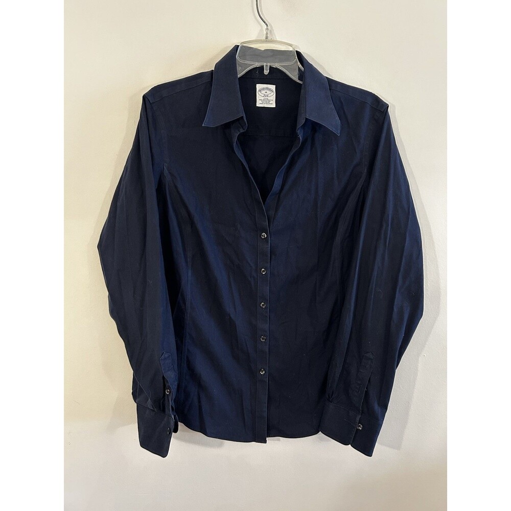 Brooks Brothers 346 Womens Navy Blue Cotton Button Down Shirt Size 16